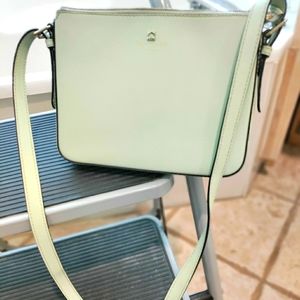 Kate spade Mint Green Cove Street Irini Hatched Leather Crossbody bag